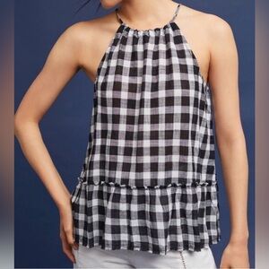 Cloth & Stone Cahaya Black & White Gingham tank top